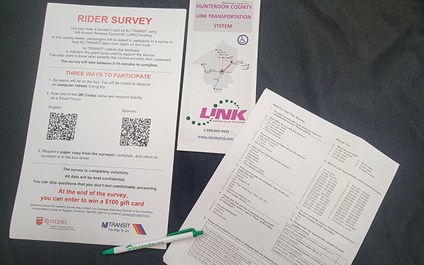 Survey of Hunterdon County LINK Riders Underway
